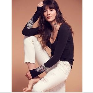 Free People We the Free Bandana Cuff Thermal Top